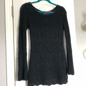 Black cable knit sweater
